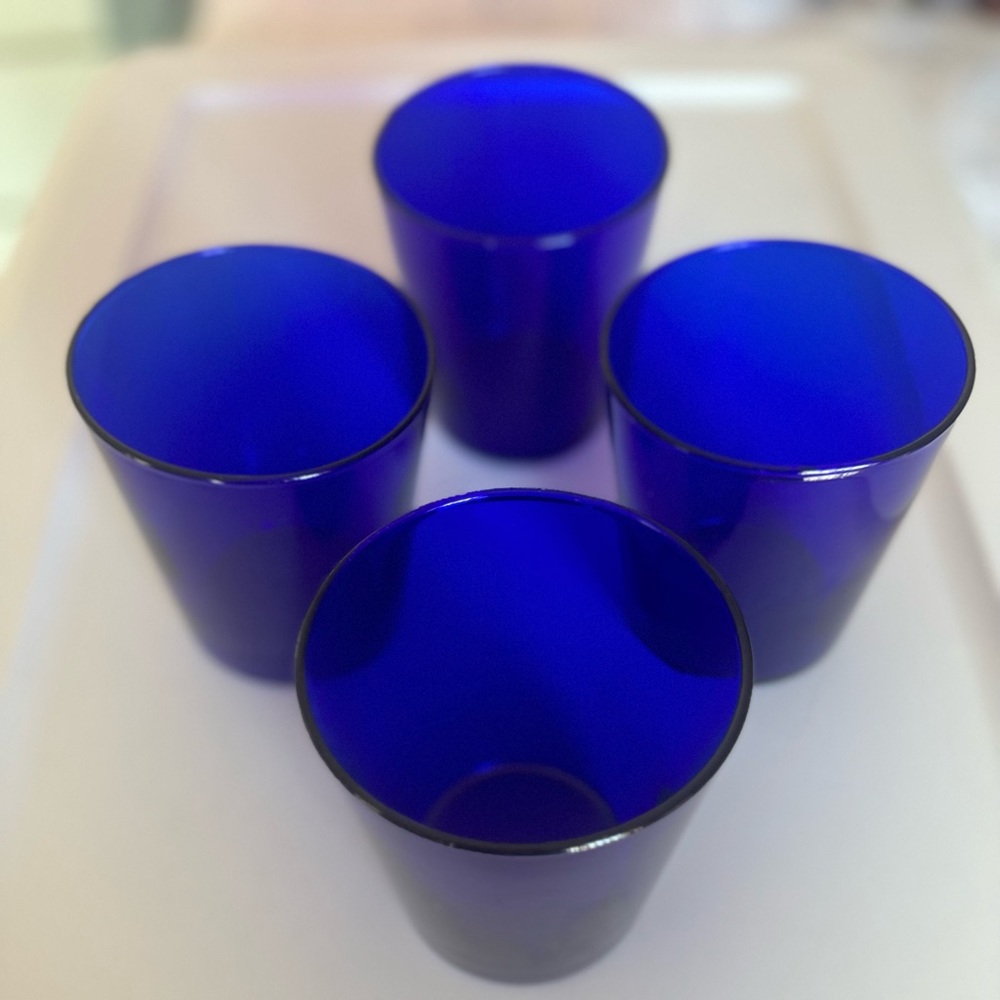 Set of 4 Cobalt Blue drinking glasses